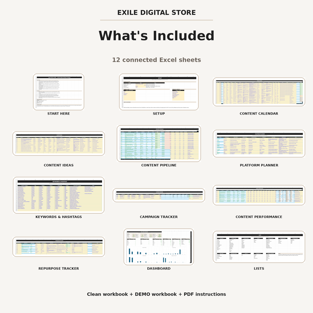What's included in the Social Media Content Planner