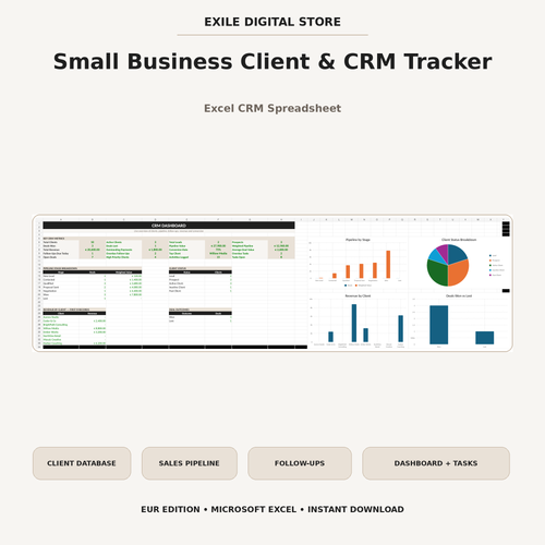 EXILE Digital Store Small Business Client and CRM Tracker