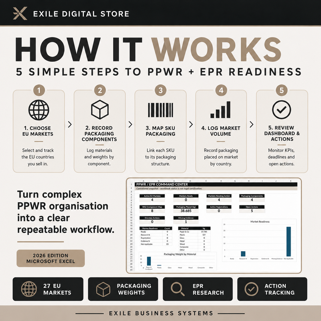 EXILE PPWR and Packaging EPR Seller Command Center - how it works