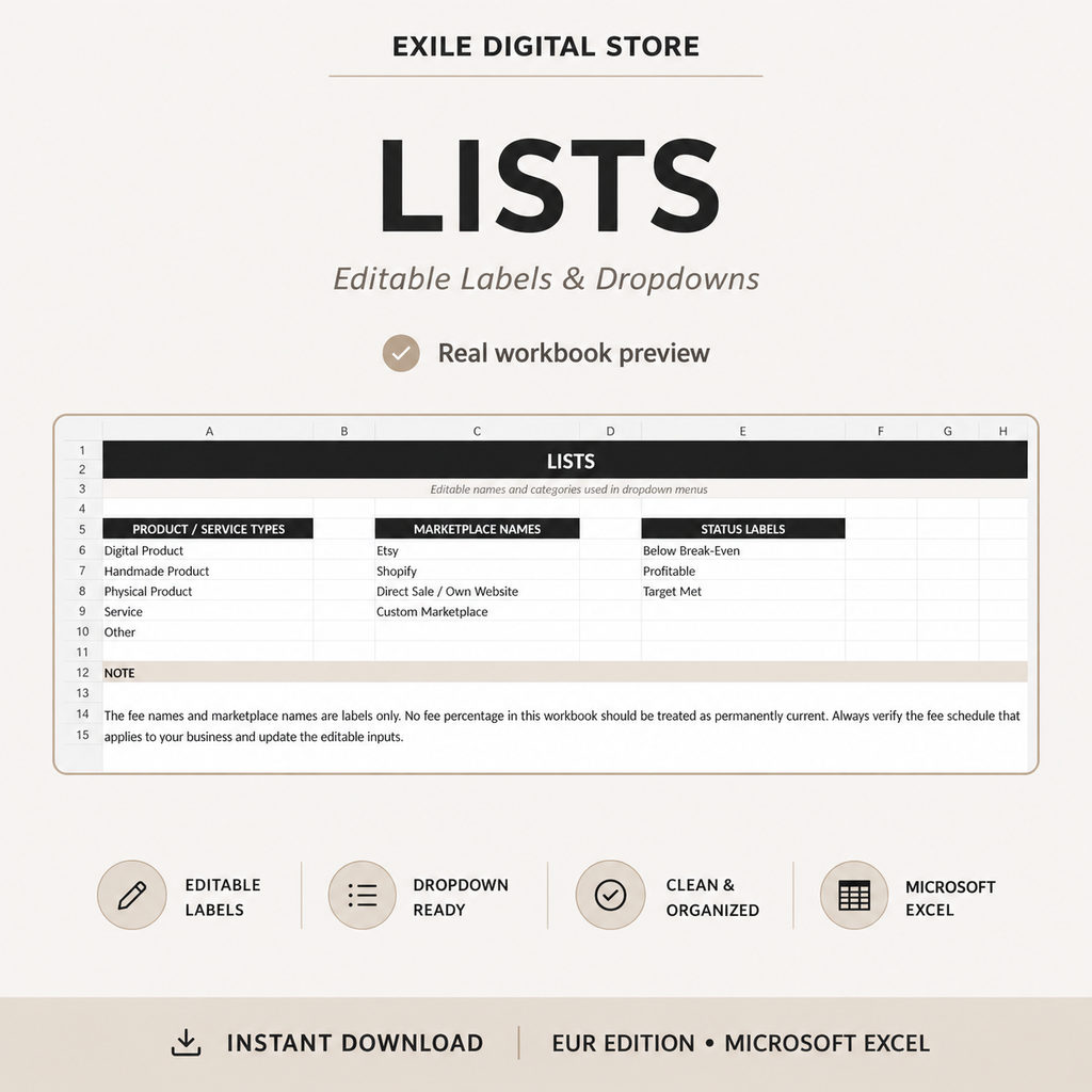 Editable labels and dropdown lists in the Product Pricing Calculator